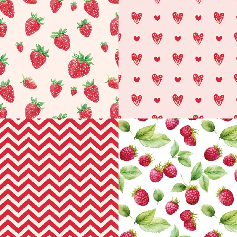 KLJUYP 24 sheets 6"X6" Cherries Paper Scrapbook paper Scrapbooking patterned paper pack DIY craft Background paper thumbnail 2