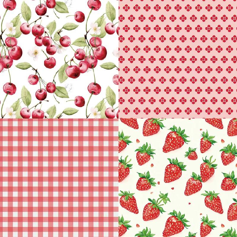 KLJUYP 24 sheets 6"X6" Cherries Paper Scrapbook paper Scrapbooking patterned paper pack DIY craft Background paper thumbnail 4