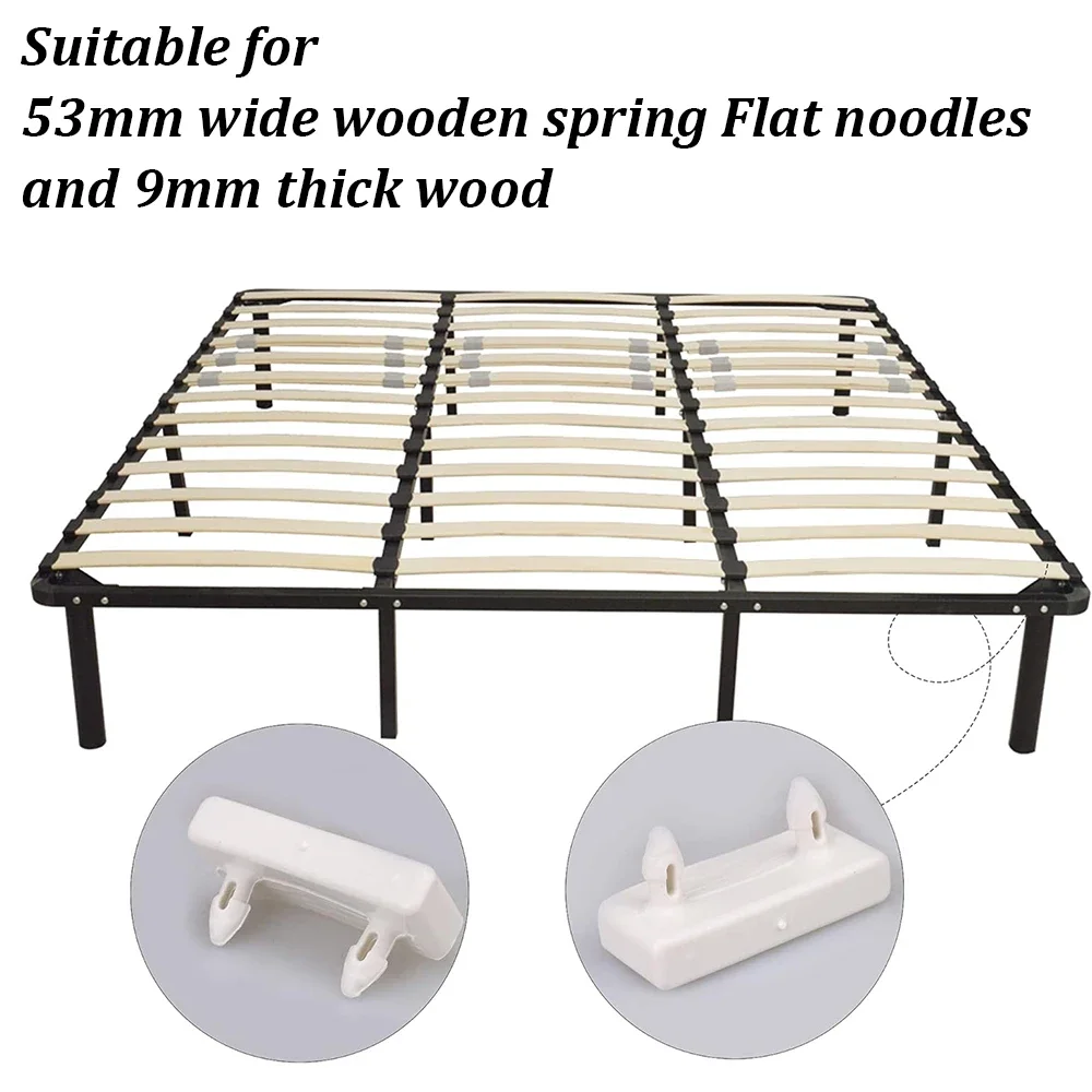 10PCS White Plastic Bed Slat Cover Replacement Center/End Caps for Holding Securing Furniture Frame 53mm×9mm  (Inside Dimension) thumbnail 3