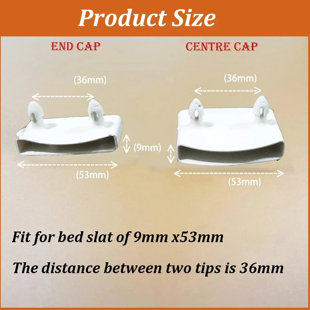 10PCS White Plastic Bed Slat Cover Replacement Center/End Caps for Holding Securing Furniture Frame 53mm×9mm  (Inside Dimension) thumbnail 4