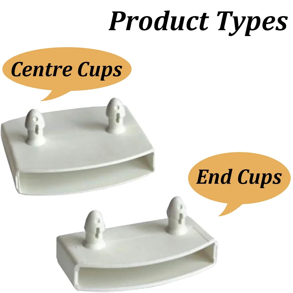 10PCS White Plastic Bed Slat Cover Replacement Center/End Caps for Holding Securing Furniture Frame 53mm×9mm  (Inside Dimension) thumbnail 2