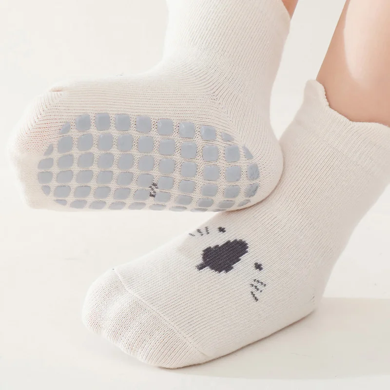 3/5 Pairs Baby Adorable Animals Pattern Non Slip Floor Socks, Breathable Casual Socks For Boys and Girls Kids Indoor Activities thumbnail 4
