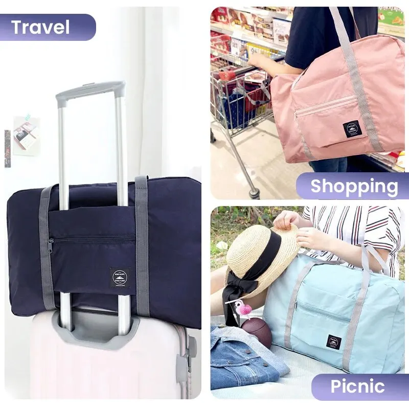 Fashionable Foldable Travel Bag: Large Capacity, Splash-Proof Carry-On Luggage Handbag for Unisex Fitness & Holiday Trips thumbnail 5