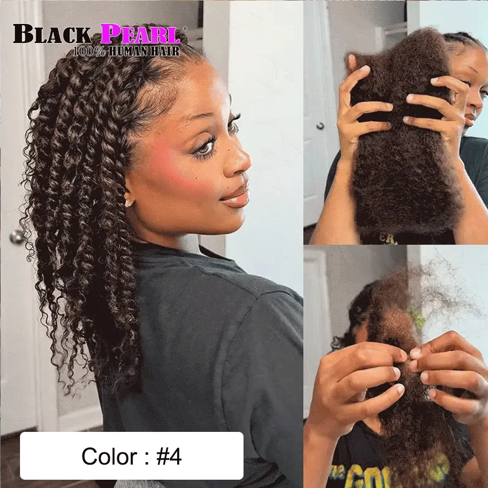 Black Pearl Top QVR Peruvian Kinky Curly Mini Twist Hair 50G/pc Afro Kinky Bulk Human Hair for Braiding 100% Remy Hair Bundles thumbnail 4