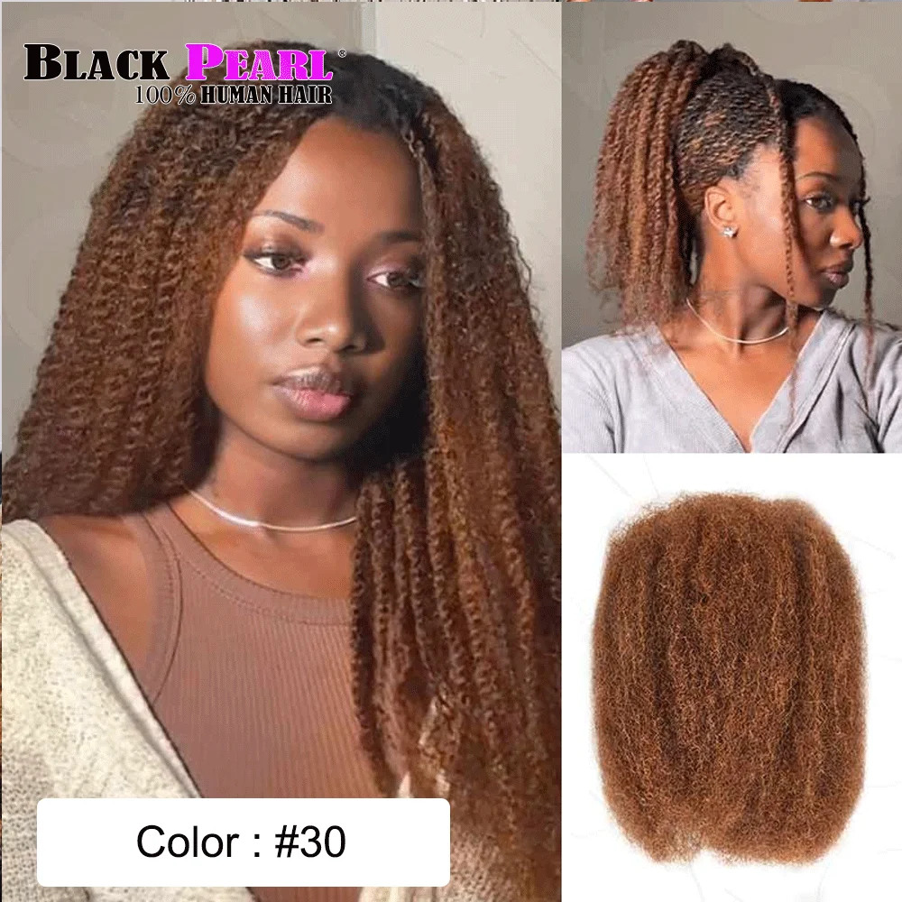 Black Pearl Top QVR Peruvian Kinky Curly Mini Twist Hair 50G/pc Afro Kinky Bulk Human Hair for Braiding 100% Remy Hair Bundles thumbnail 5