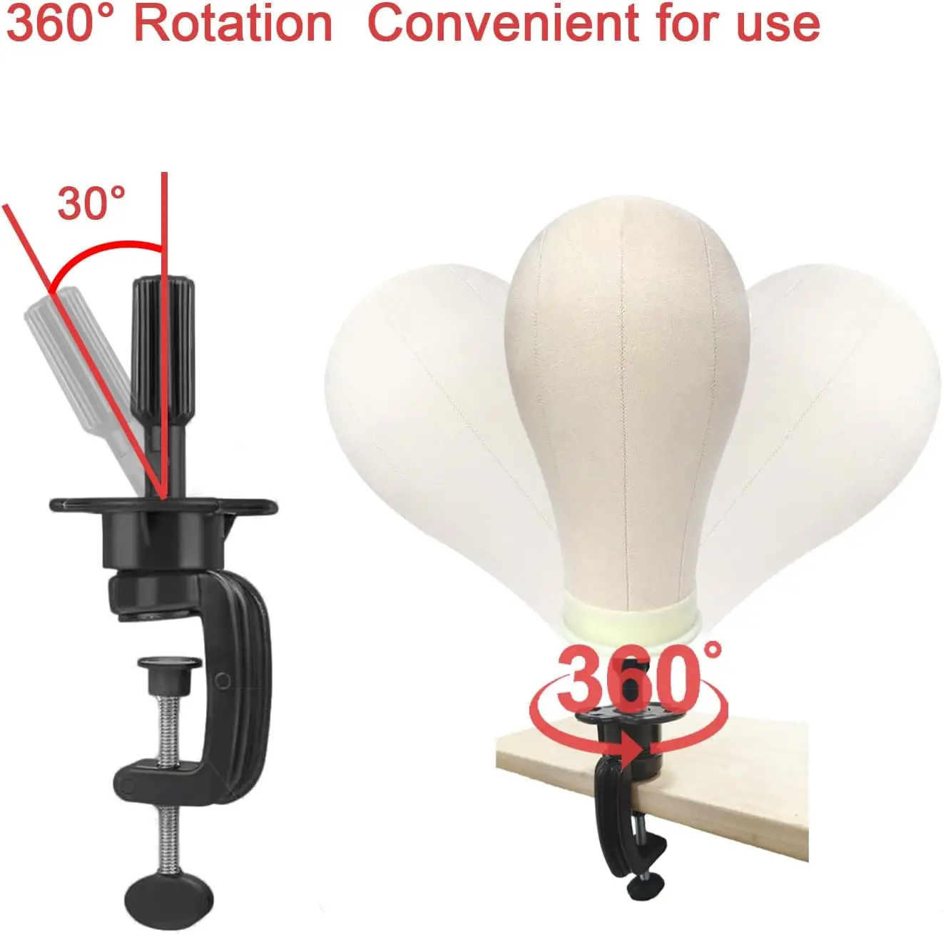 Wig Mannequin Head Stand for Table Training Head Stand Adjustable Cosmetology Manikin Stand Hairdressing Head Model Hold thumbnail 5