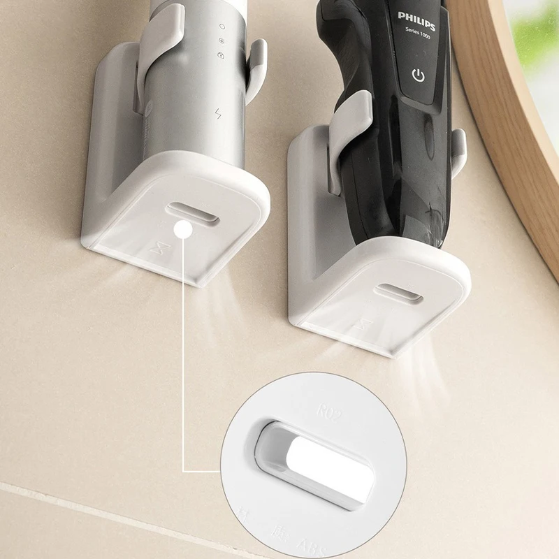 White Electric Razor Holder Non-punching Spring Clip Storage Rack Strong Load-bearing Anti-falling thumbnail 6