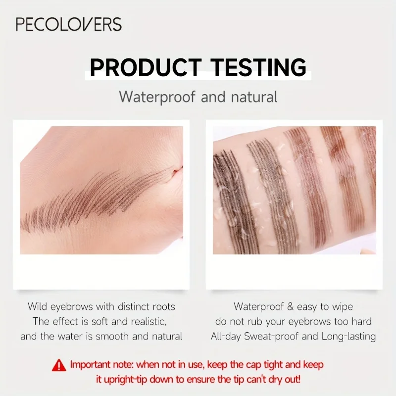 6 Colors 1pc Eyebrow Pen Waterproof 4 Split Tip Eyebrows Pen Eyebrow Tattoo Pen Waterproof Liquid Black Eyebrow Makeup Pencil thumbnail 2