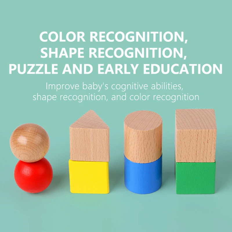 Nuts Wooden Blocks Baby Montessori Toys Fine Motor Skill Sensory Games Geometric Screws Shape Matching Toddlers Educational Toys thumbnail 3