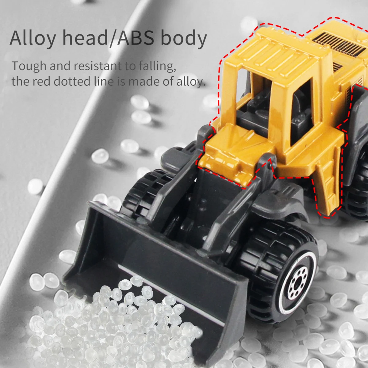 6pcs/set Alloy Engineering Truck Loader Tractor Excavator Classic Construction Model Vehicle Toys Educational Toys for Kid Gifts thumbnail 6