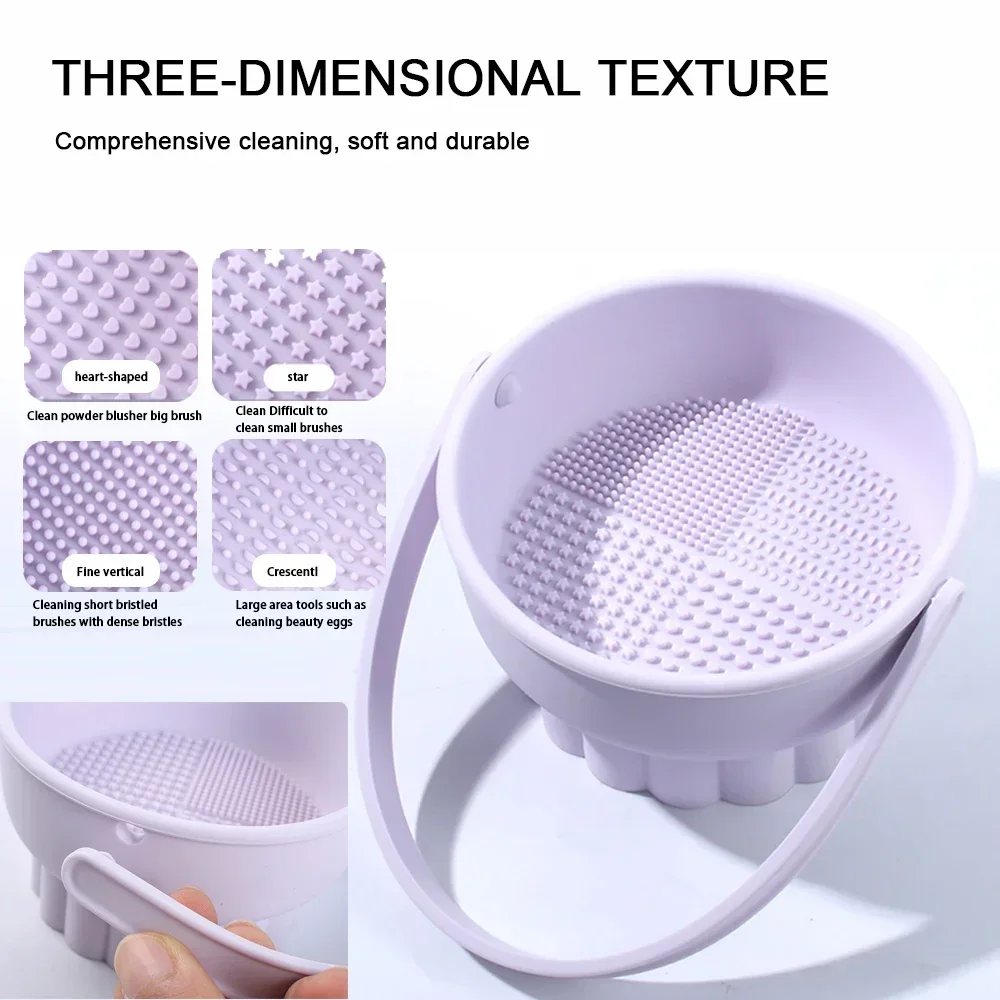 1PCS Silicone Washing Bowl Makeup Brush Cleaning Box Make-up Egg Drying Tool Set Powder Puff Washer Sponge Storage Artifact thumbnail 5