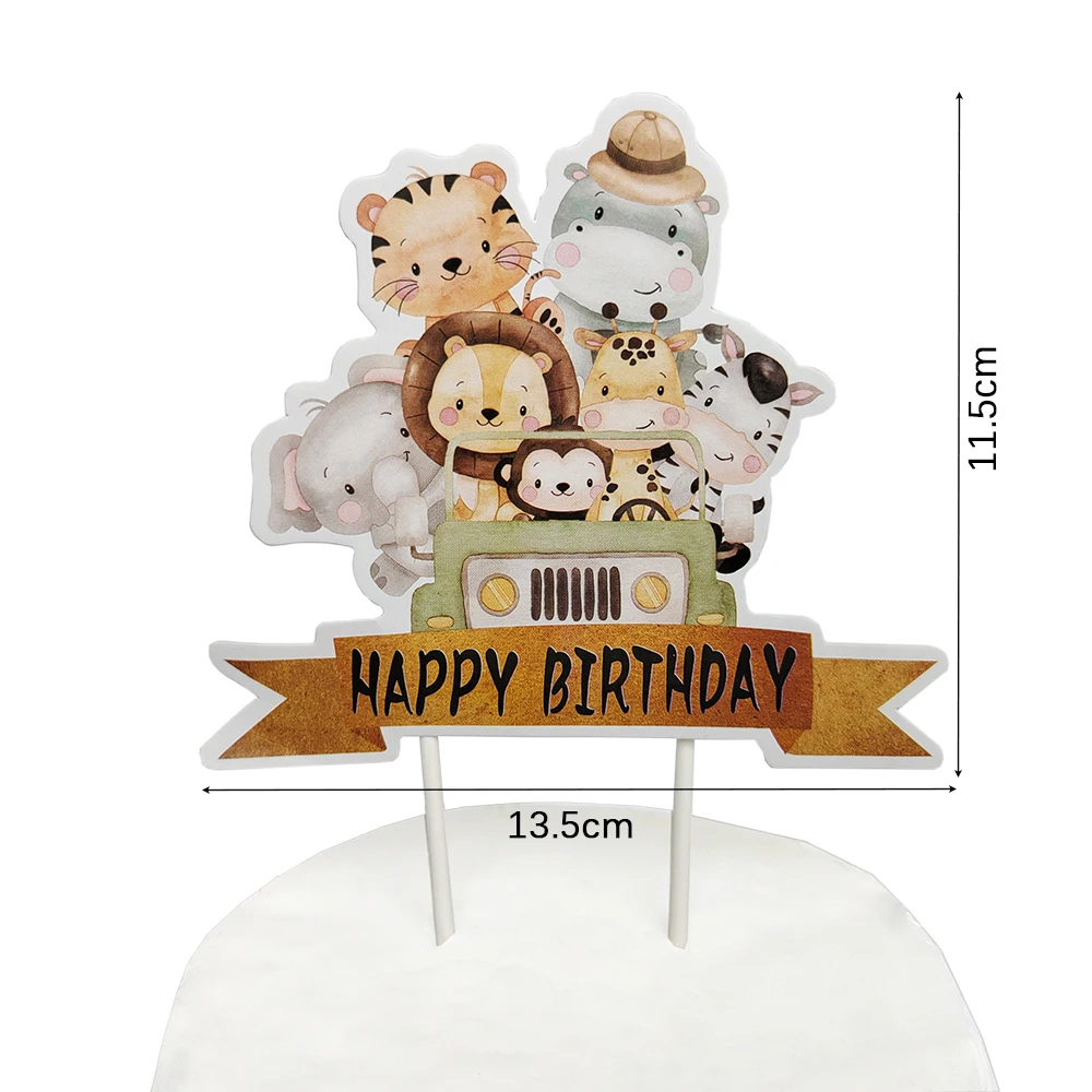 Jungle Birthday Disposable Tableware Wild One Paper Plates Cups Napkins Tablecloth Safari Jungle Animals Theme Party Decorations thumbnail 6