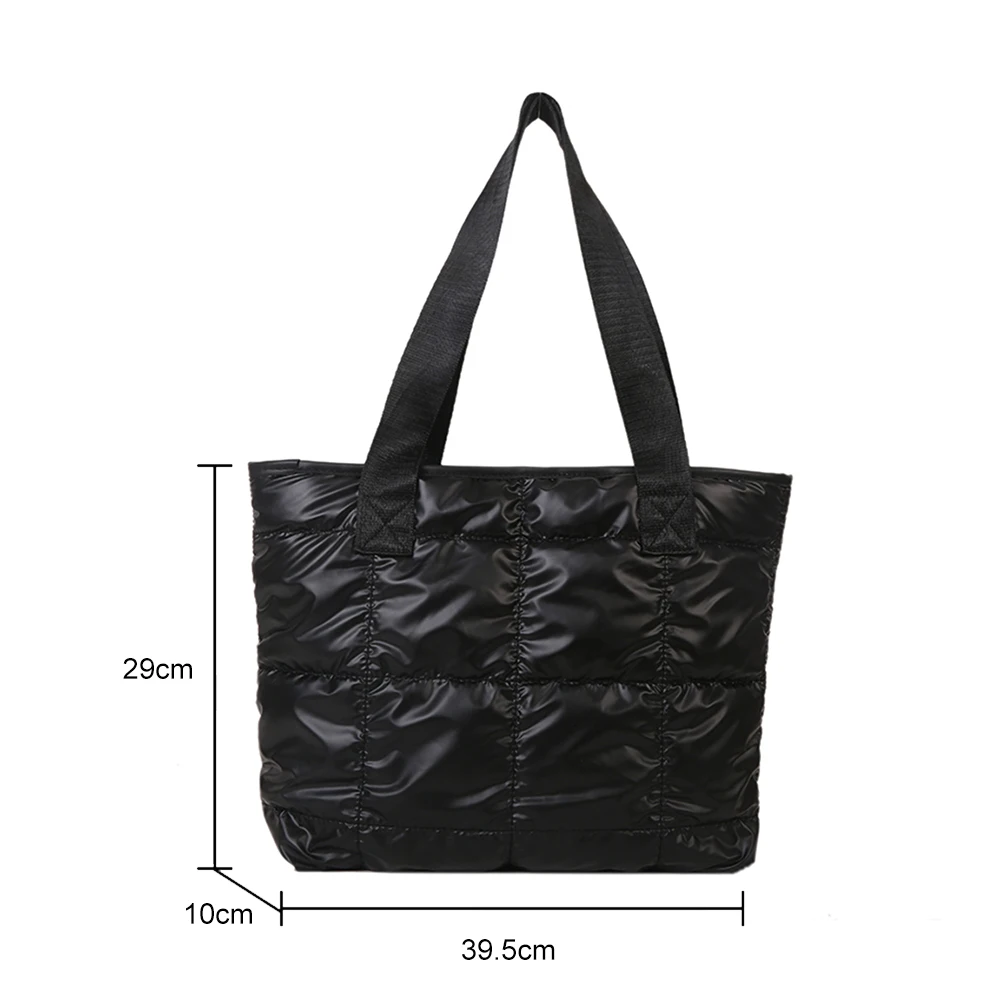 Fashion Ladies Tote Handbags Large Capacity Cotton Padded Shopping Bag Rhombus Portable Handbag Quilted Solid for Leisure Travel thumbnail 3