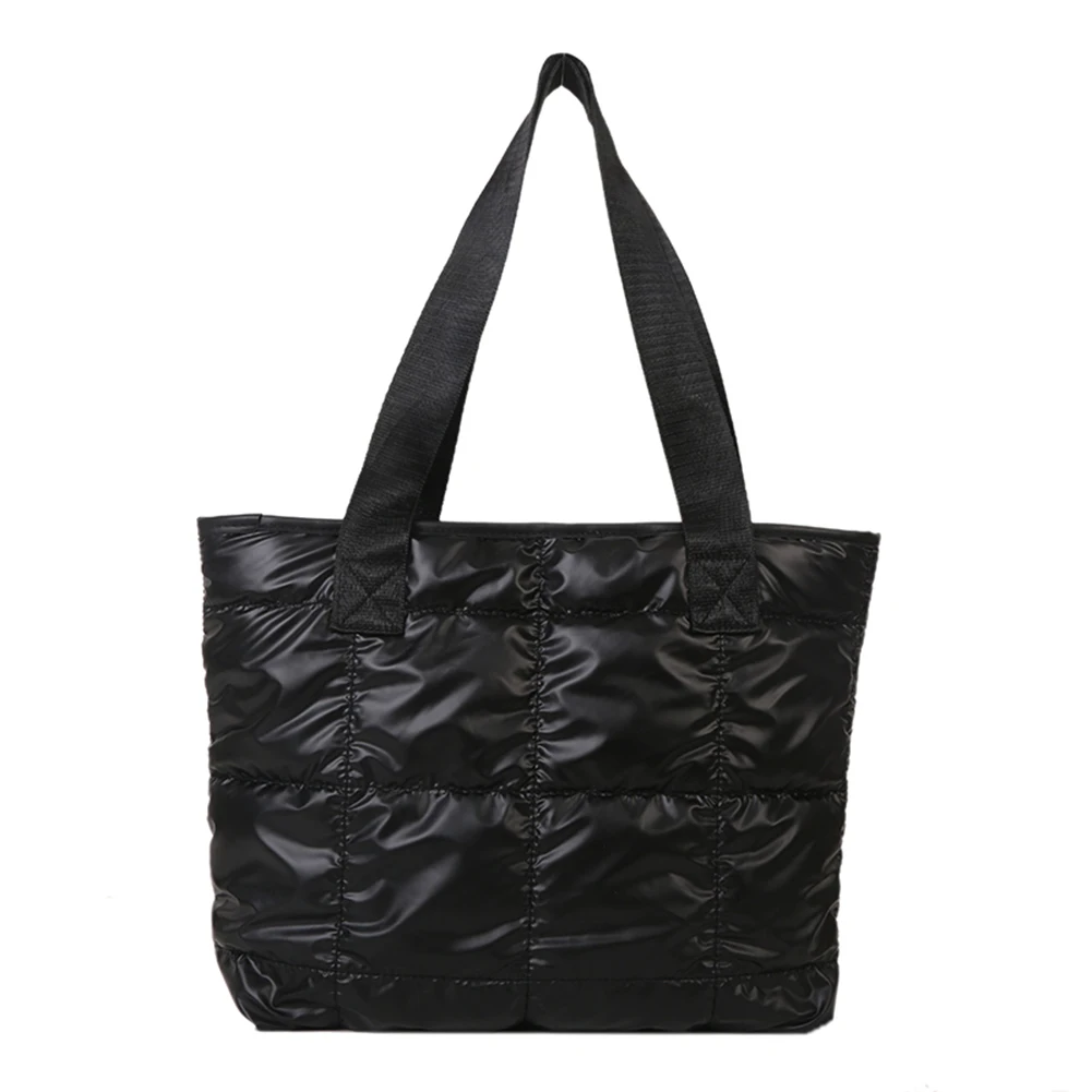 Fashion Ladies Tote Handbags Large Capacity Cotton Padded Shopping Bag Rhombus Portable Handbag Quilted Solid for Leisure Travel thumbnail 4