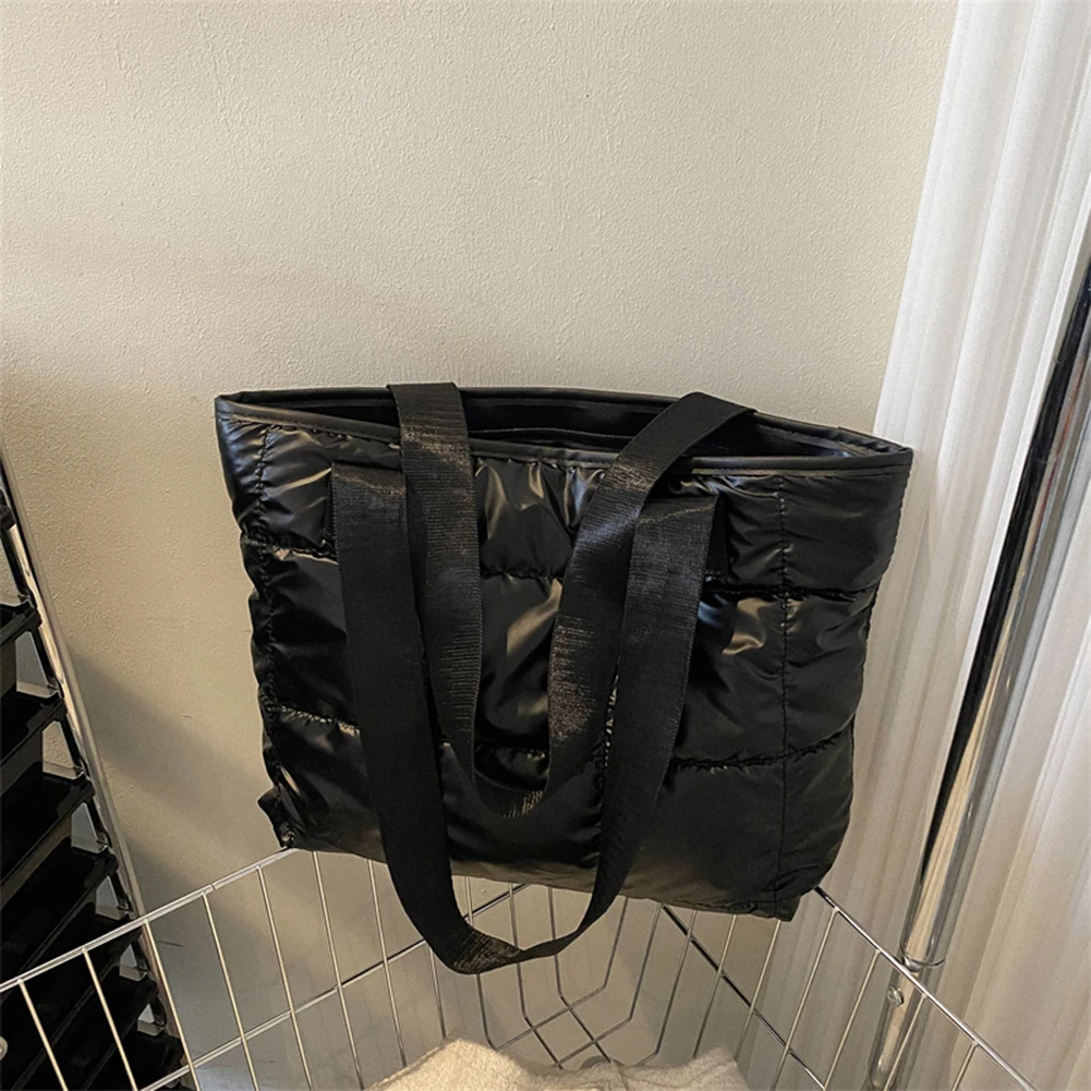 Fashion Ladies Tote Handbags Large Capacity Cotton Padded Shopping Bag Rhombus Portable Handbag Quilted Solid for Leisure Travel thumbnail 5