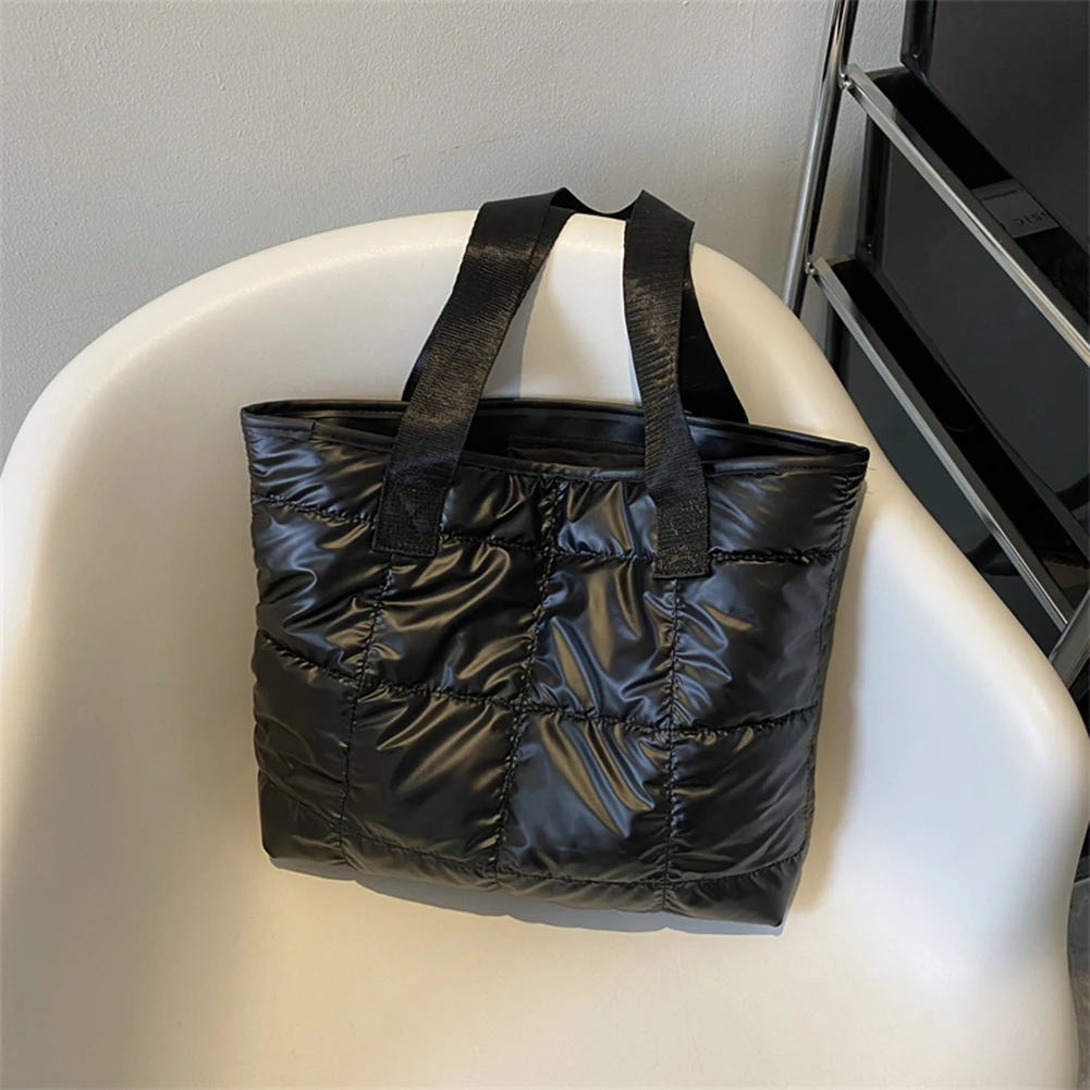 Fashion Ladies Tote Handbags Large Capacity Cotton Padded Shopping Bag Rhombus Portable Handbag Quilted Solid for Leisure Travel thumbnail 6