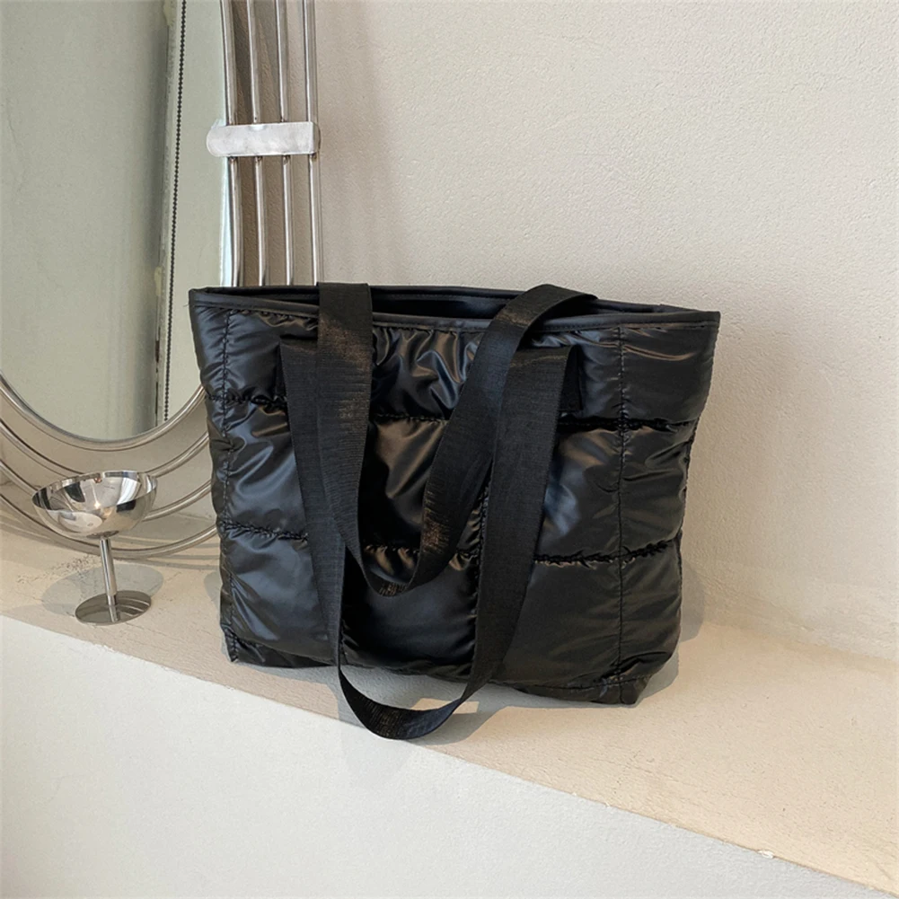 Fashion Ladies Tote Handbags Large Capacity Cotton Padded Shopping Bag Rhombus Portable Handbag Quilted Solid for Leisure Travel thumbnail 2
