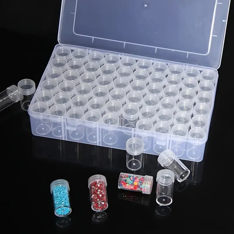 1pc 24/38/48/60/80 Slots Plastic Storage Box, DIY Diamond Painting Beads Charms Jewelry Accessories Organizer Box thumbnail 4