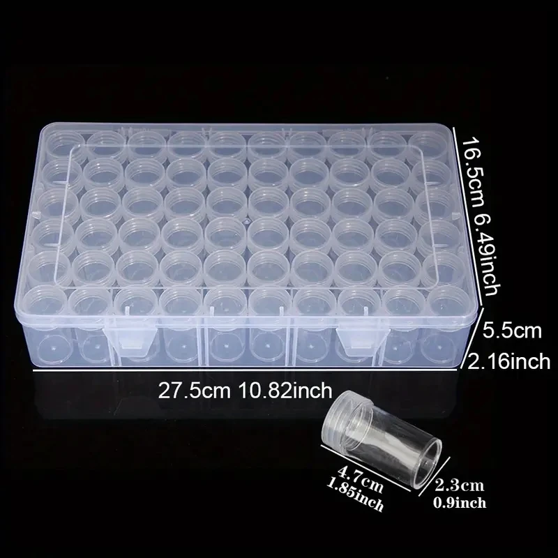1pc 24/38/48/60/80 Slots Plastic Storage Box, DIY Diamond Painting Beads Charms Jewelry Accessories Organizer Box thumbnail 3