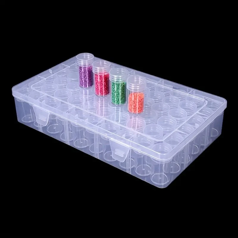 1pc 24/38/48/60/80 Slots Plastic Storage Box, DIY Diamond Painting Beads Charms Jewelry Accessories Organizer Box thumbnail 2