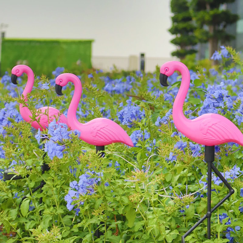 3PCS Solar Flamingo Ground Lamp Outdoor Patio Garden Decoration Led Simulation Decoration Lights thumbnail 4