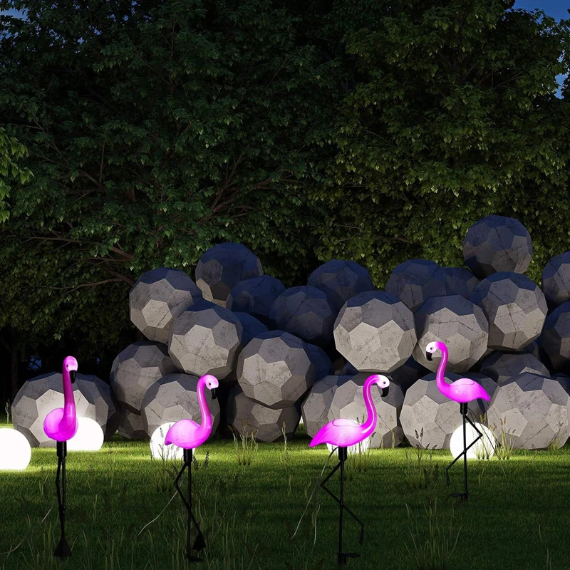 3PCS Solar Flamingo Ground Lamp Outdoor Patio Garden Decoration Led Simulation Decoration Lights thumbnail 2