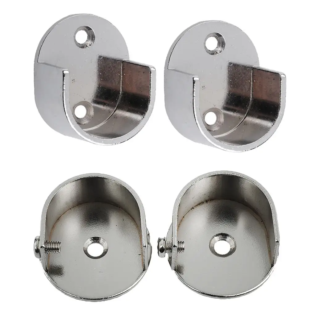 Durable 2x Recess Bracket Curtain Rail Support Curtain Pole Bracket Wall Mount 25/28mm for Home Decor Window Treatment Hardware thumbnail 6
