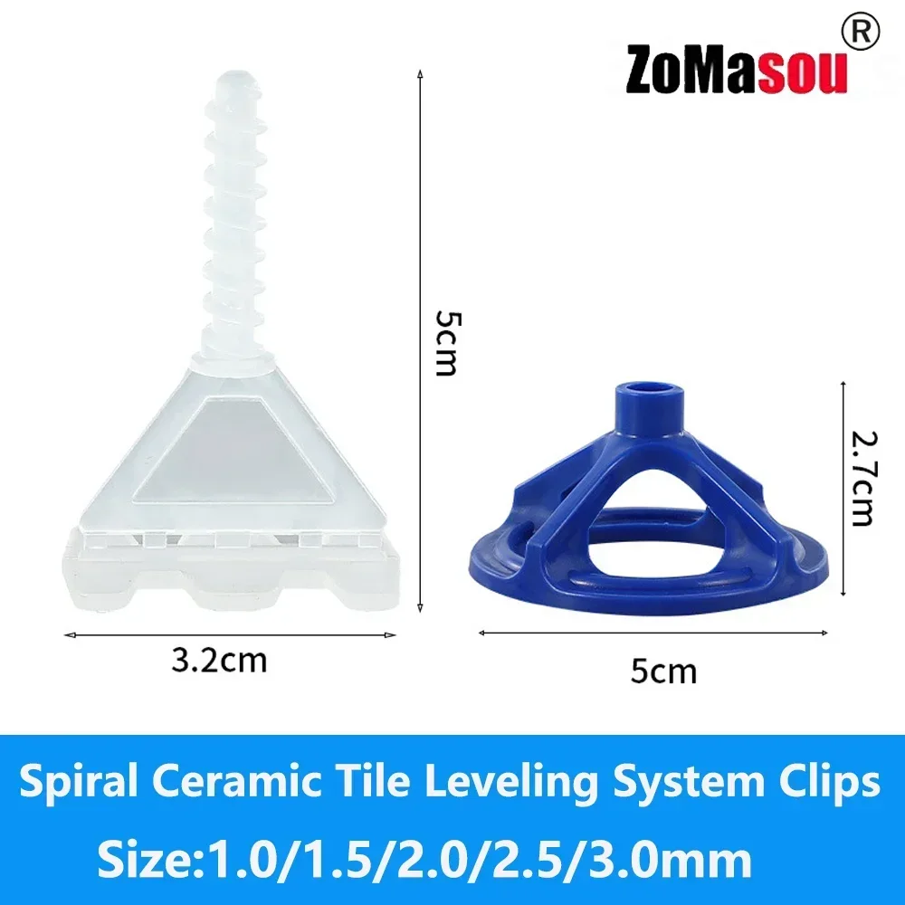 50-600Pcs Top Spiral Ceramic Tile Leveling System Clips Spacers Straps Wadge for Tile Laying Wall Floor Fixing Construction Tool thumbnail 3