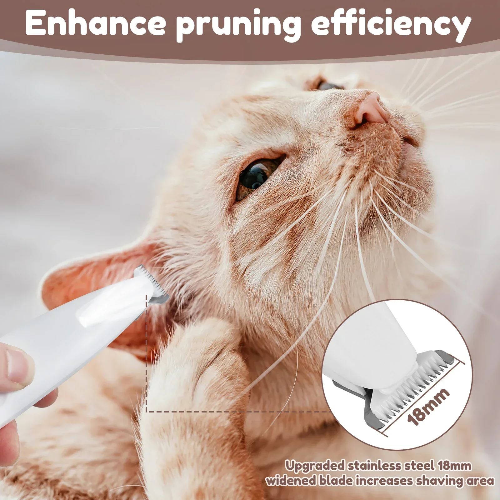 New Dog Paw Trimmer with LED Light Fully Waterproof Pet Hair Trimmer with LED Display Dog Clippers for Grooming 18mm Widen Blade thumbnail 5