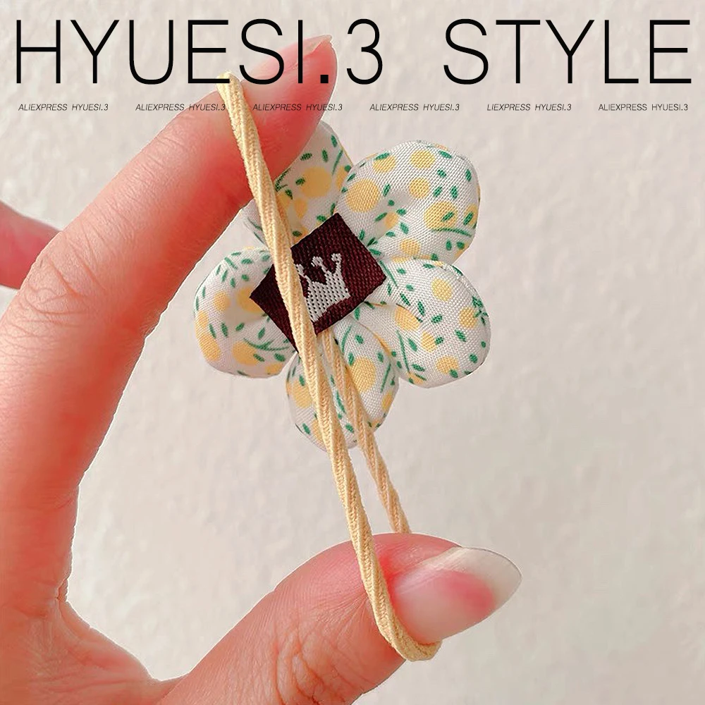 10pcs/Set Colorful Fabirc Flower Hair Ties Scrunchies Baby Girls Elastics Ponytail Holders Rubber Band For Toddlers Kid Headwear thumbnail 6