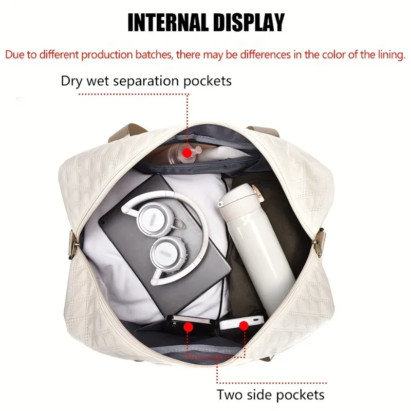 Lightweight Luggage Bag, Large Capacity Travel Duffle Bag Gym Tote Bags, Shoulder Weekender Overnight Bag thumbnail 2