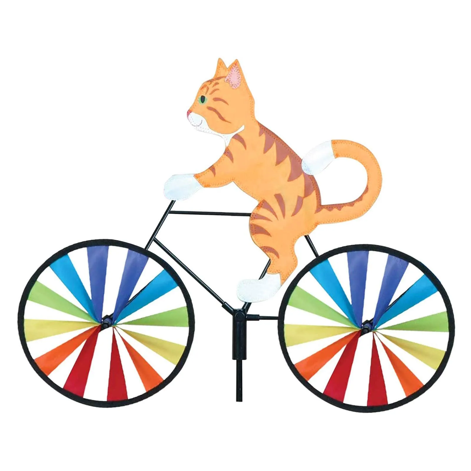 Animal Riding Bike Windmill Innovative Cartoon Cat Dog Wind Spinner Yard Art Decoration Garden Ornament Wind Portable 2024 thumbnail 4