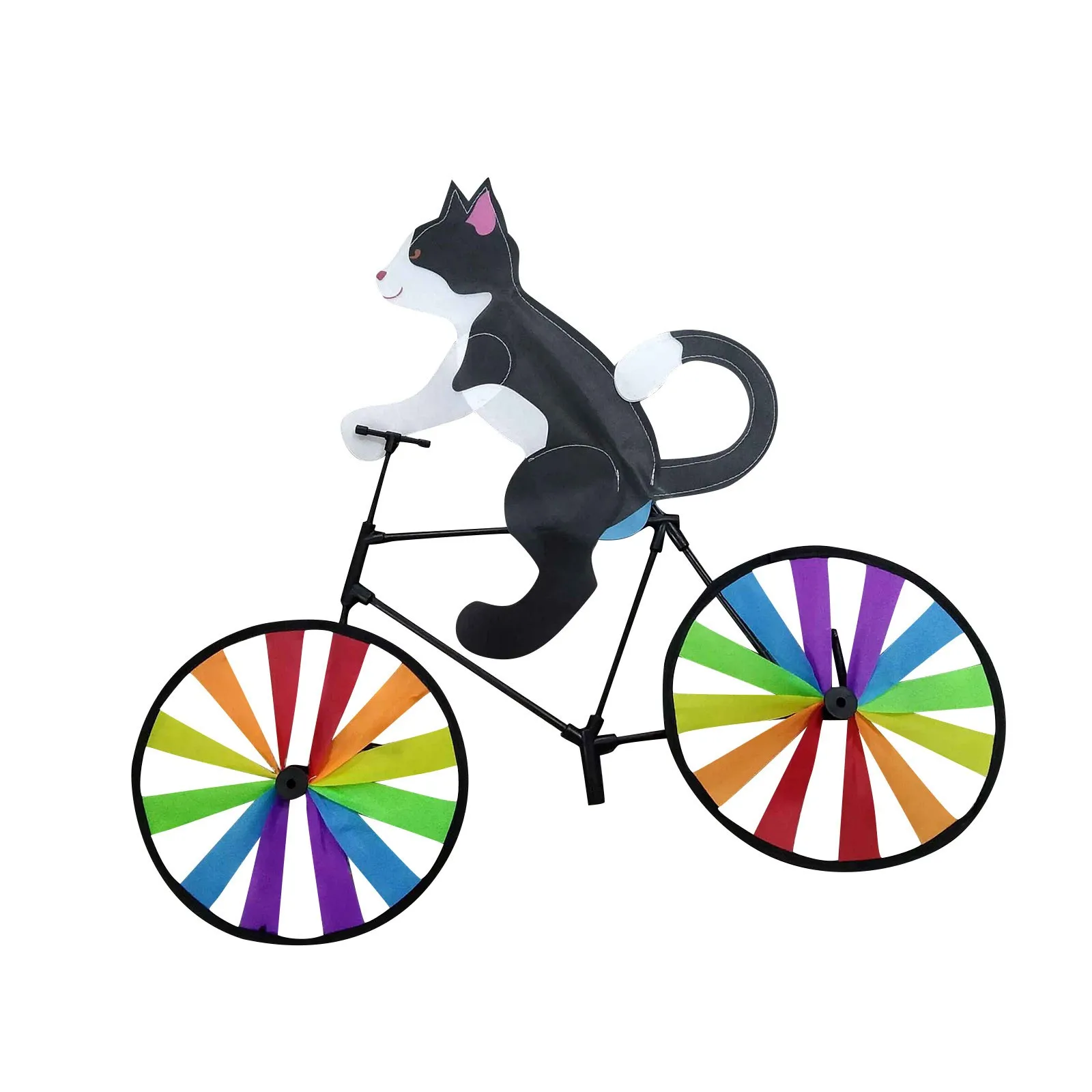 Animal Riding Bike Windmill Innovative Cartoon Cat Dog Wind Spinner Yard Art Decoration Garden Ornament Wind Portable 2024 thumbnail 3