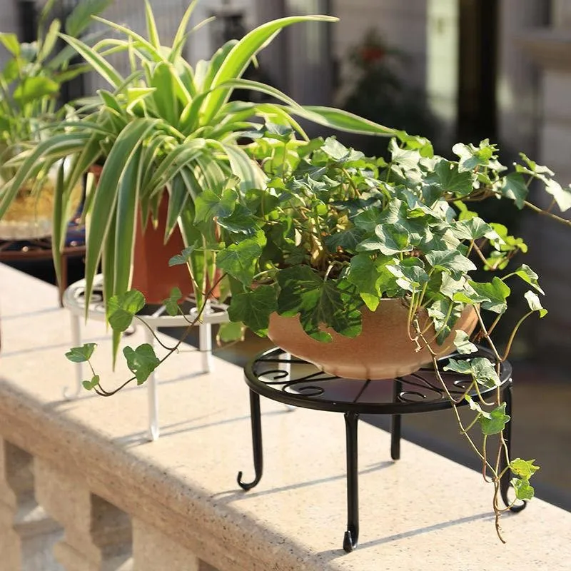 Floor Standing Single Pot Iron Flower Rack, Indoor Balcony Flower Rack, Flower Pot Rack thumbnail 2