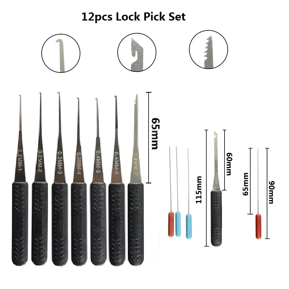 8piece Lock Pick Set Locksmith Supplies Broken Key Auto Extractor Remove Hooks Stainless Steel DIY Hand Tools Hardware thumbnail 5