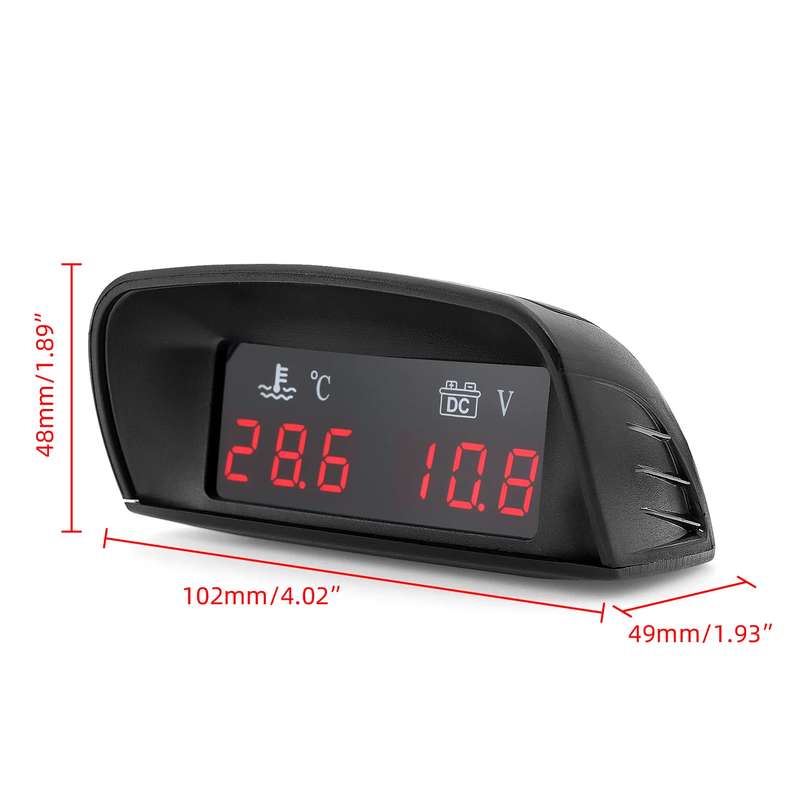 2 In 1 Car Water Temperature + Voltage Gauge LCD Display Digital Water Temp Gauge Voltmeter With 1/8 NPT Sensor Adapter 12V 24V thumbnail 4