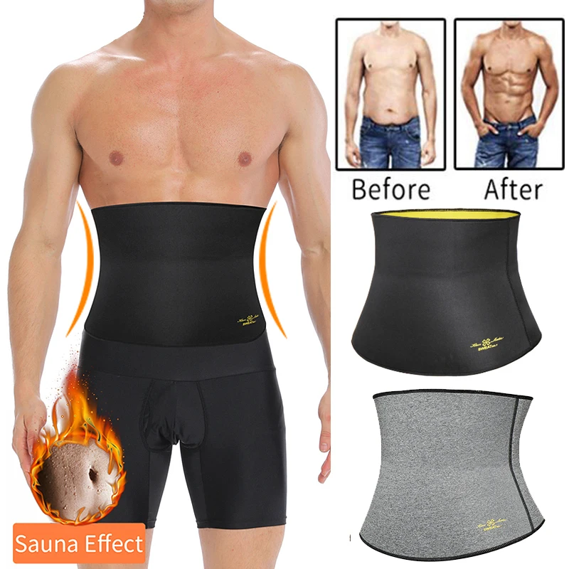 Waist Trainer Trimmer Sweat Belt Band for Men Lower Belly Fat Sauna Abs Shapers Slimming Workout Shapewear Girdle thumbnail 2