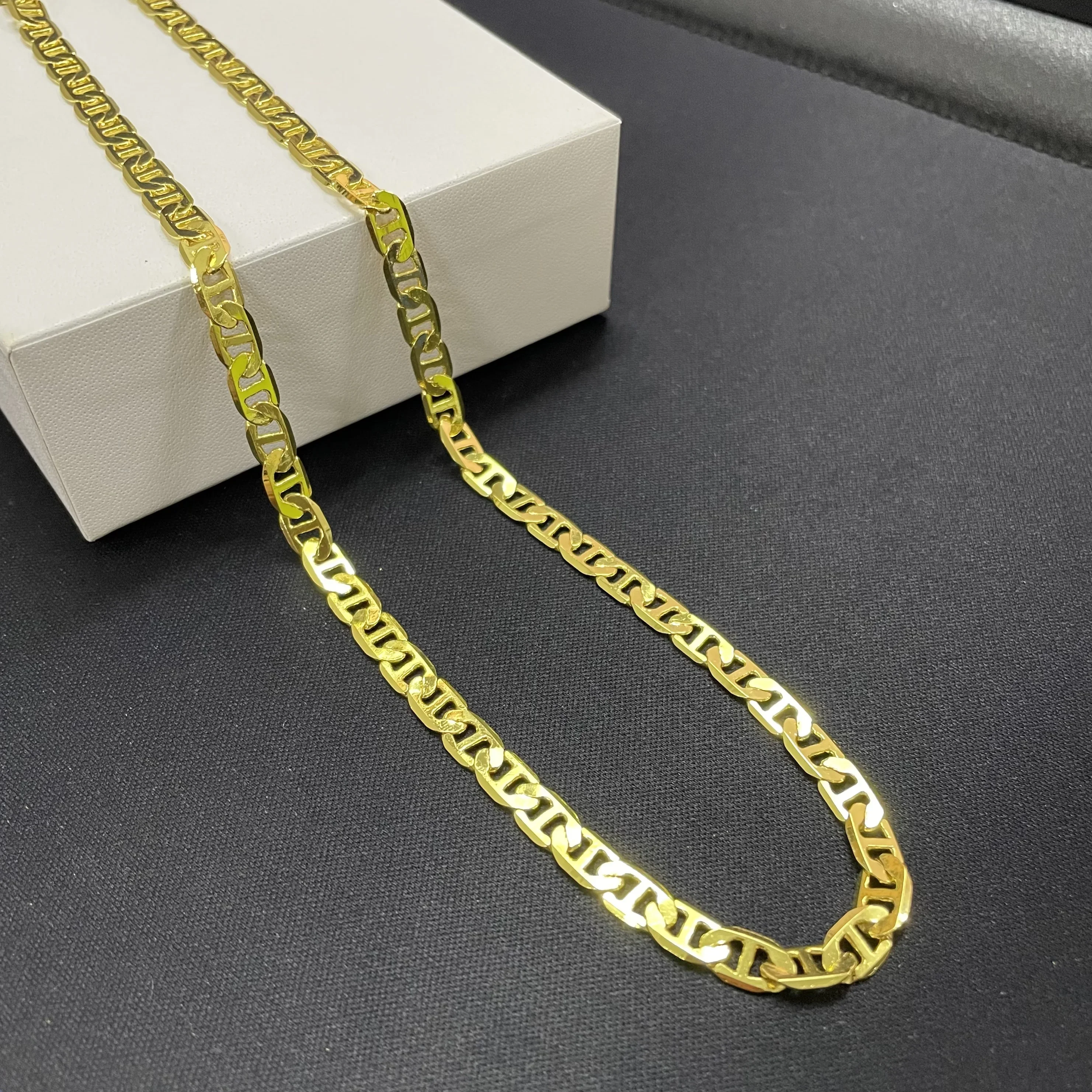 45-60CM 925 Sterling Silver 6MM Men's Necklace Bracelet Set 18K Gold Plating Luxury Quality Jewelry Wholesale Accessories thumbnail 6