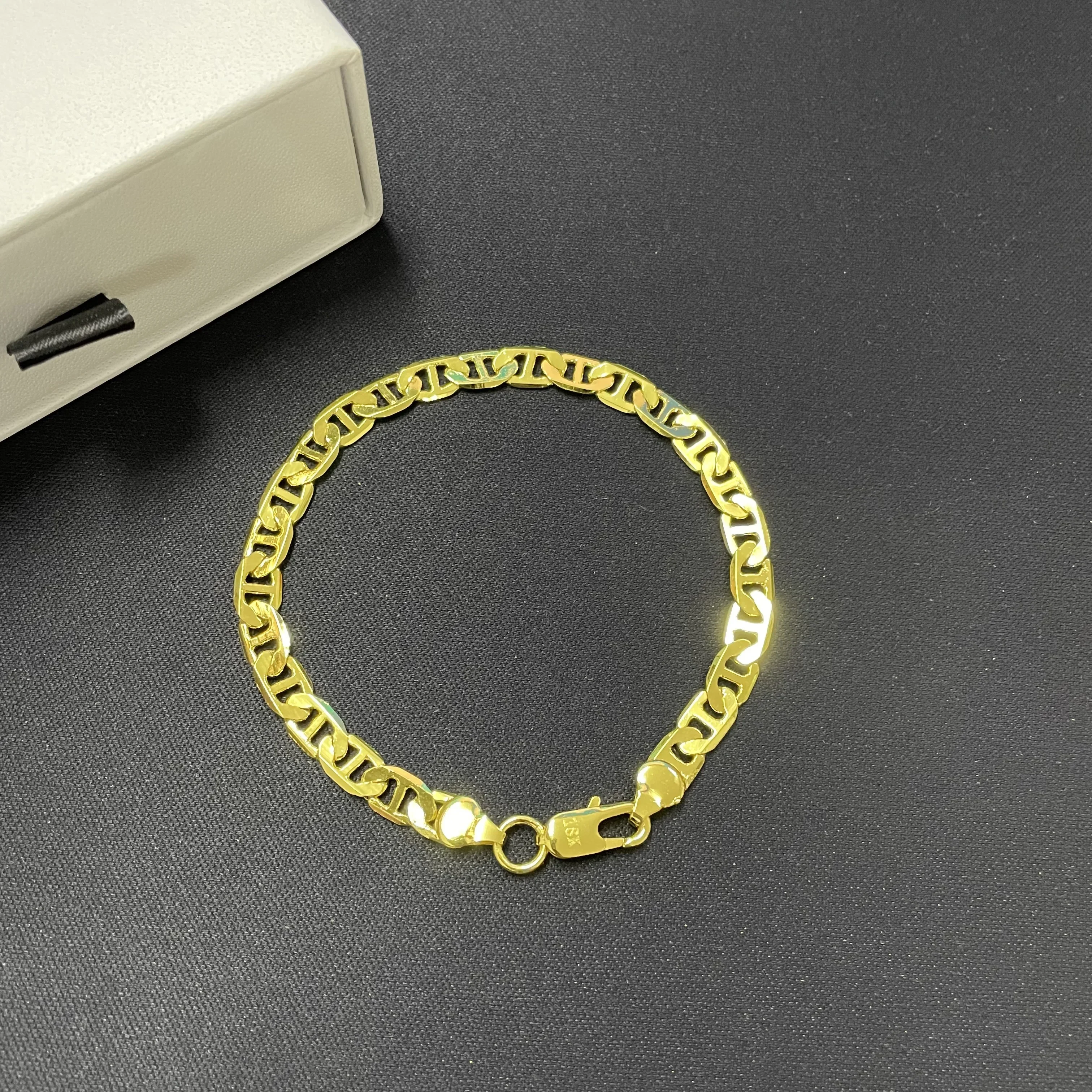 45-60CM 925 Sterling Silver 6MM Men's Necklace Bracelet Set 18K Gold Plating Luxury Quality Jewelry Wholesale Accessories thumbnail 4