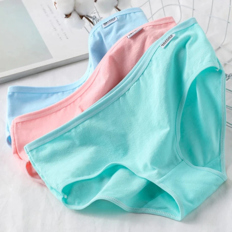 7Pcs/Set Candy Color Underwear Womens Comfortable High-quality Cotton Panties Mid-waist Breathable Underpanties Plus Size Briefs thumbnail 3