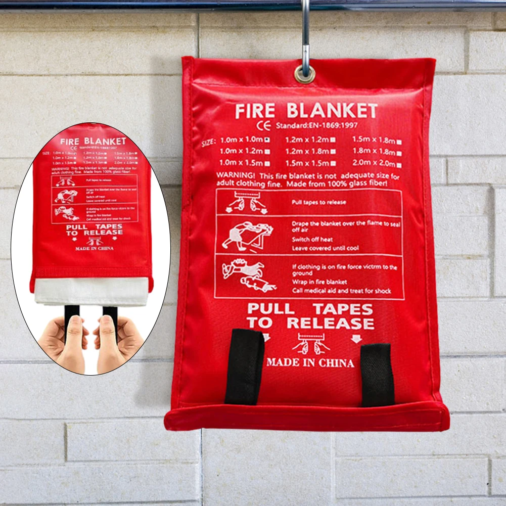 1/2M Fire Blanket Home Safety Fighting Fire Extinguishers Fireproof Welding Blanket Emergency Survival Fire Shelter Safety Cover thumbnail 5