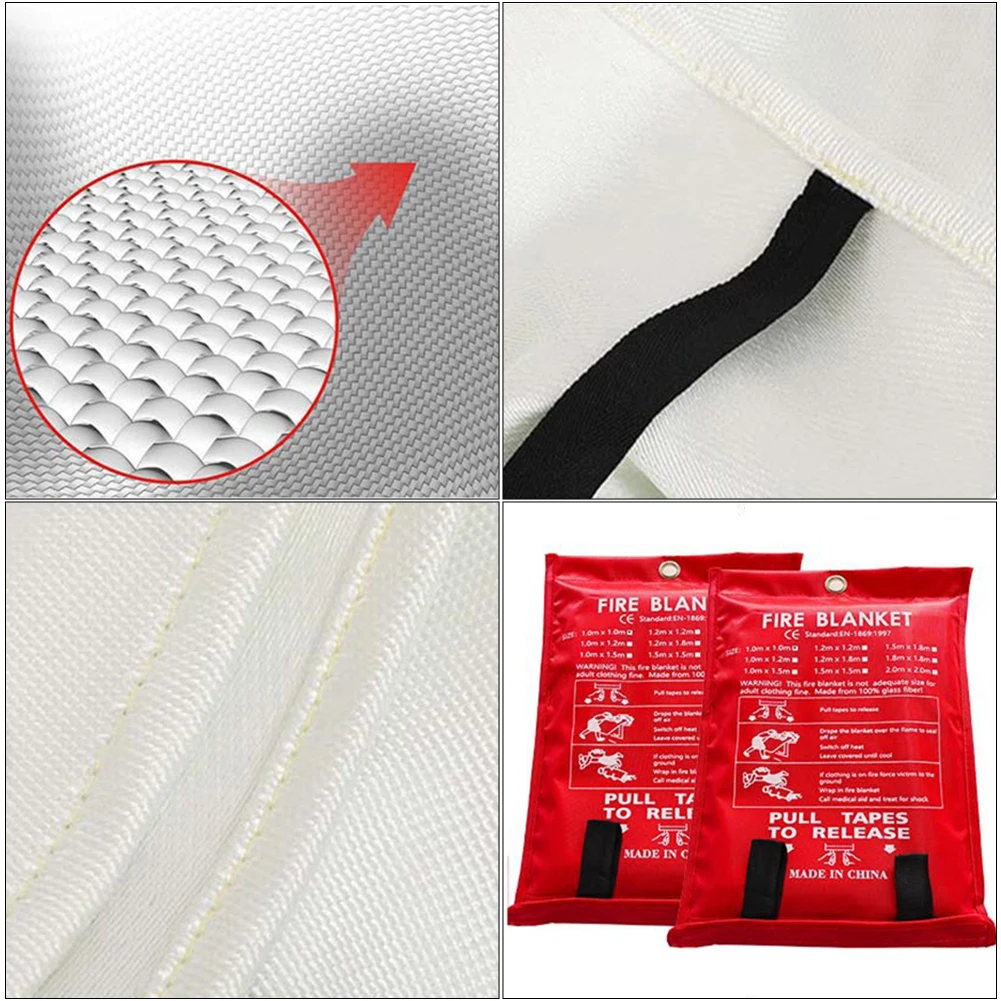 1/2M Fire Blanket Home Safety Fighting Fire Extinguishers Fireproof Welding Blanket Emergency Survival Fire Shelter Safety Cover thumbnail 6