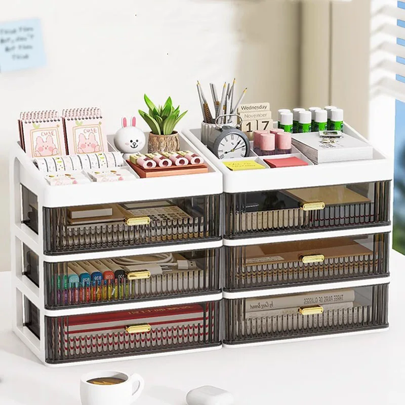 Drawer Storage Desk Organizer Stationery Transparent Office Supplies Organizers Accessories Box Plastic Organizing Boxes School thumbnail 2