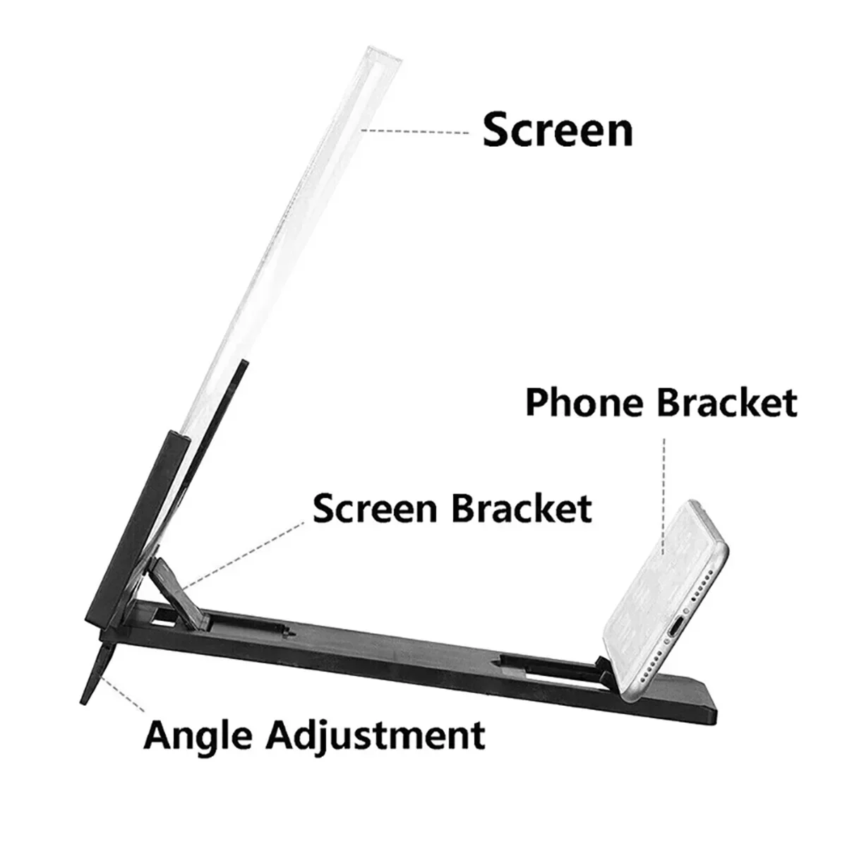 14 Inch Mobile Phone Screen Amplifier 3D Magnifying Glass Stand Magnifier HD Video Amplifier Phone Stand Enlarged Screen Bracket thumbnail 5