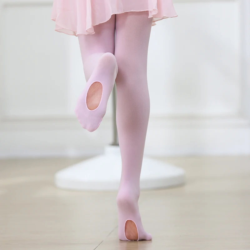 Ballet Tights for Women Girl Footstep style Transition Dance Pantyhose Ballet Stockings With Hole baby kids spring autumn Tights thumbnail 2