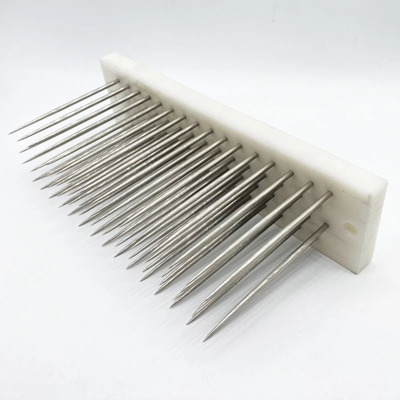 22x5.5x8.5cm White Stainless Steel Hair Hackle With Needle For Combing Bulk Hair Human Hair Extensions Comb Machine Weft Tools thumbnail 2