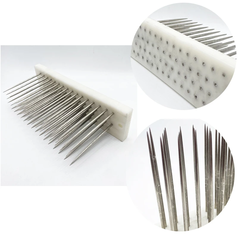 22x5.5x8.5cm White Stainless Steel Hair Hackle With Needle For Combing Bulk Hair Human Hair Extensions Comb Machine Weft Tools thumbnail 6