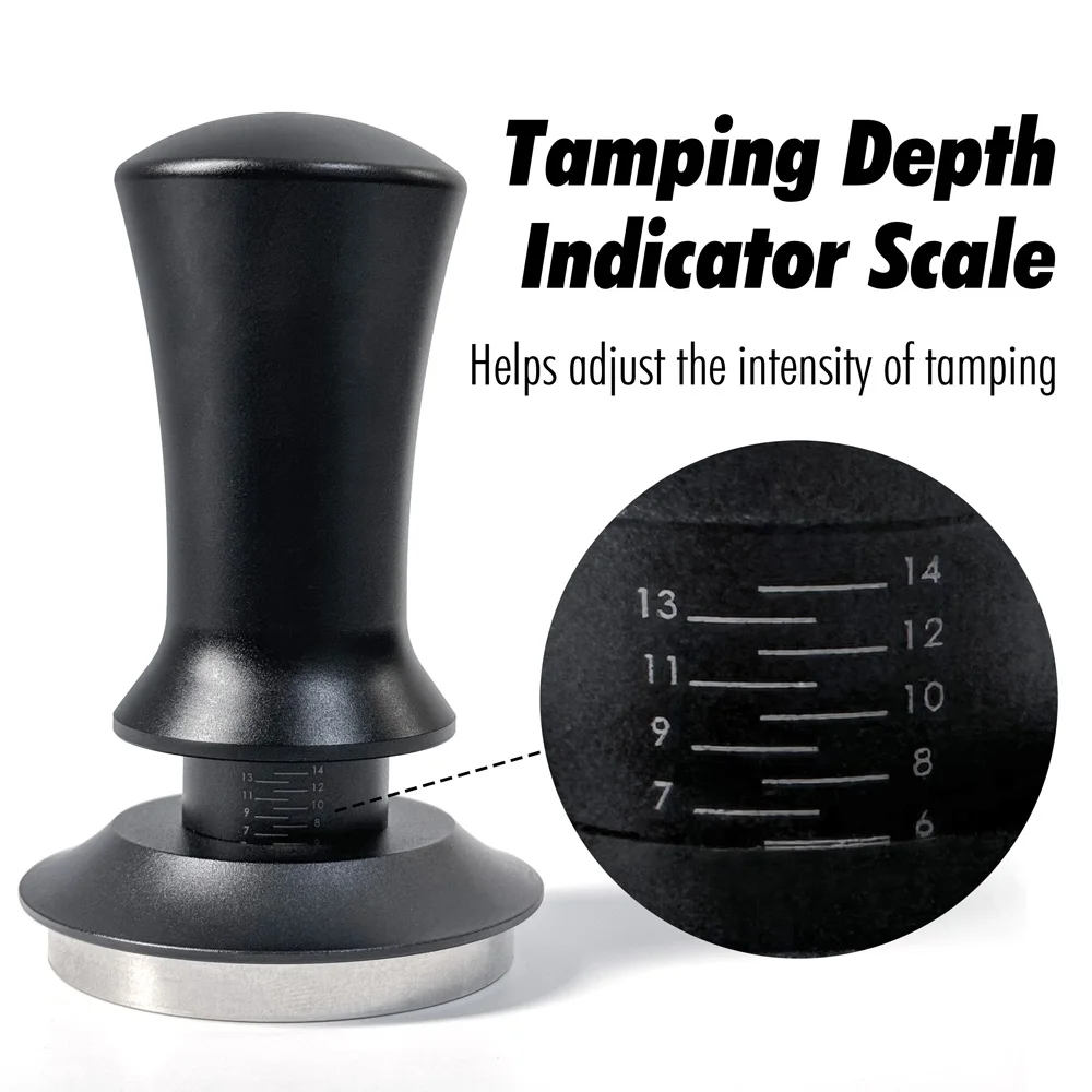 Coffee Tamper 58mm 54mm 51mm Ripple Base Leveling Constant Pressure Calibrated Spring Loaded Barista Tools Espresso Accessories thumbnail 2