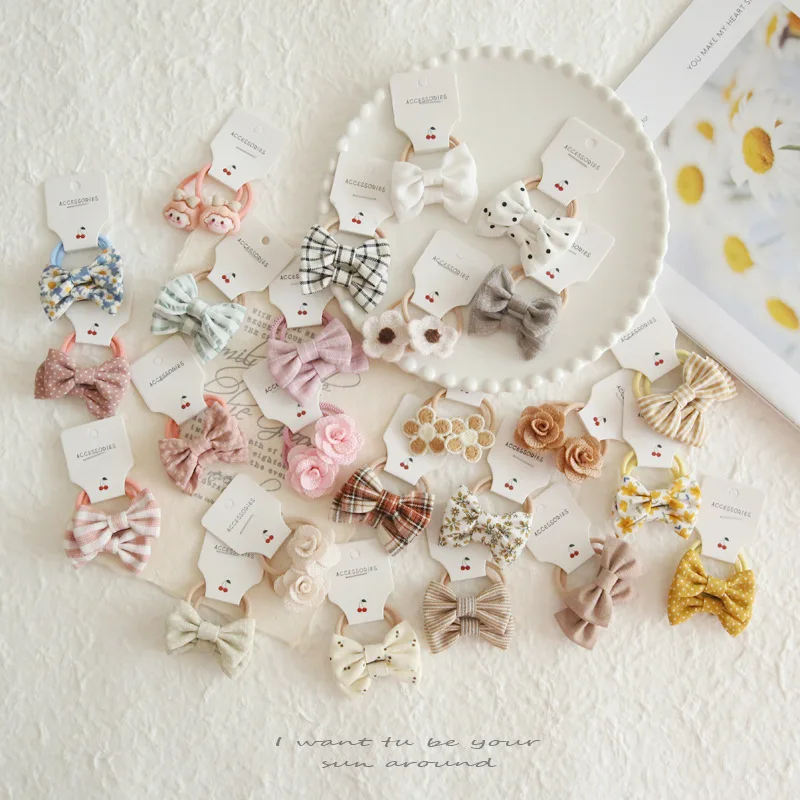 Children's Headwear Hair Accessories for girls, Elastic Hair Bow for baby, Cute Hair ties, Lovely Hair Rope thumbnail 2