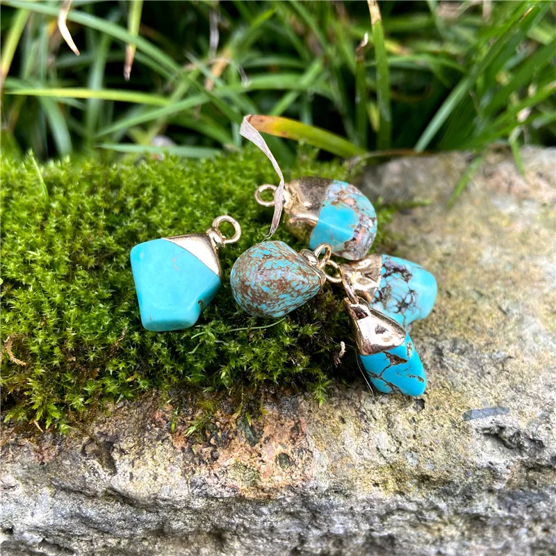 Mini Raw Stone Pendant Natural Labradorite Agat Amethsyts Reiki Raw Mineral Charms For Jewelry Making DIY Earrings Necklace 2PCS thumbnail 4